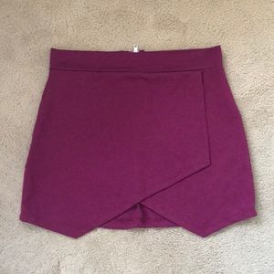 Burgundy mini skirt